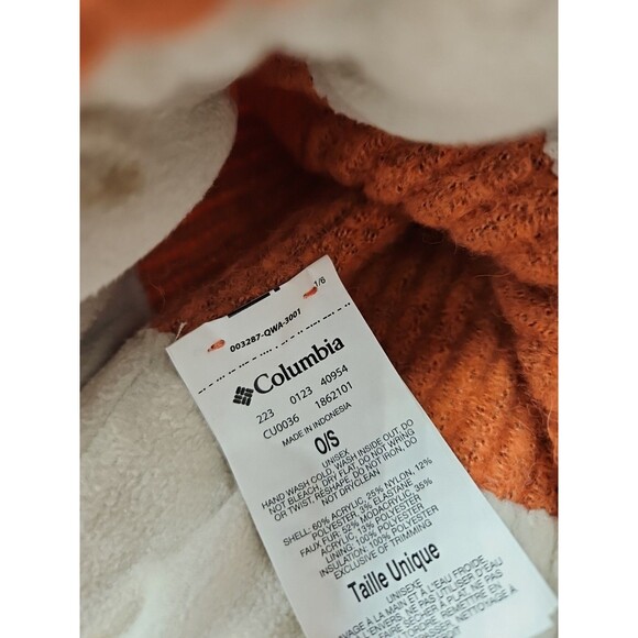 Columbia Winter Blur Pom Pom Beanie - Faded Peach Fleece Lined Ski - Picture 5 of 7